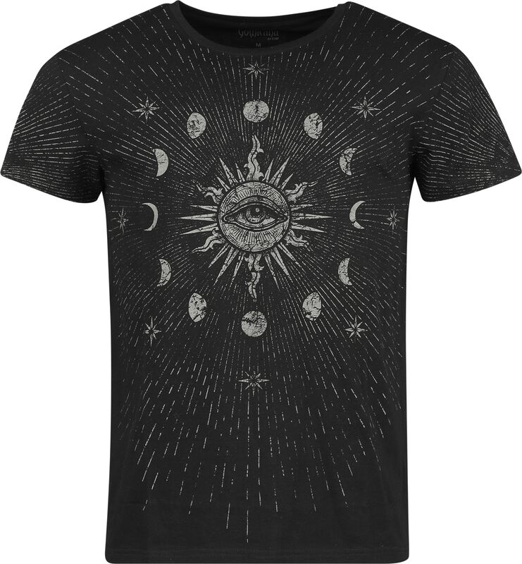 T-shirt med månfaser och sol