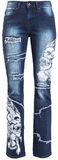 Grace - Jeans med tryck och detaljer i begagnad stil, Rock Rebel by EMP, Jeans