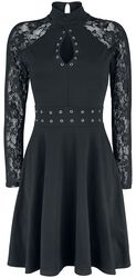 Turn Up Lace Dress, Gothicana by EMP, Halvlång klänning