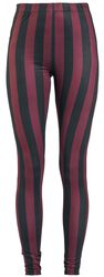 Svart/röd-randiga leggings, Gothicana by EMP, Leggings