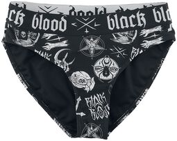 Bikiniunderdel med ockulta symboler, Black Blood by Gothicana, Bikini-underdel