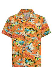 Lake Garda Tropical Hawaiian Style Shirt, King Kerosin, Kortärmad tröja