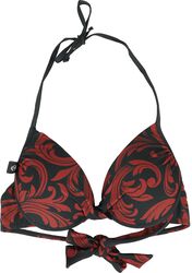 Bikini Top With Ornaments, Black Premium by EMP, Bikini-överdel