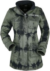 Green Winter Jacket with Batik Wash, Rock Rebel by EMP, Vinterjacka