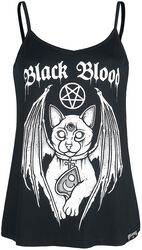 Linne med Demonic Cat, Black Blood by Gothicana, Topp