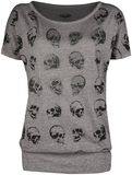 T-Shirt with Skull Print, Rock Rebel by EMP, T-shirt