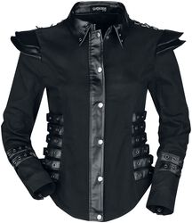 Jacket with outher fake leather details
