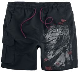 Swim Shorts With Print, Black Premium by EMP, Badbyxor