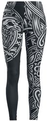 Svarta leggings med tryck i keltisk stil, Black Premium by EMP, Leggings