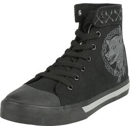 Sneaker with Wolf an Arrow Print, Black Premium by EMP, Höga sneakers