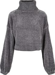 Ladies Short Chenille Turtleneck Sweater, Urban Classics, Sweatshirt