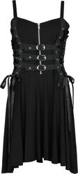 Short Dress With Lacing and Straps, Gothicana by EMP, Halvlång klänning
