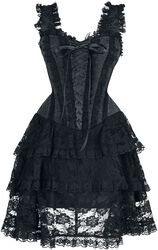 Kort korsettklänning med spets, Gothicana by EMP, Kort klänning