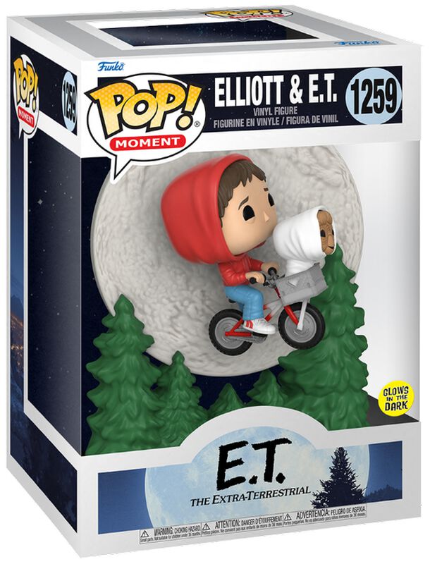 Elliot and E.T. flying (Pop Moment) (glow in the dark) vinylfigur nr 1259