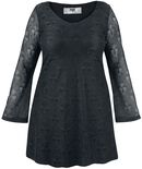 Lace Sleeve Dress, Black Premium by EMP, Kort klänning