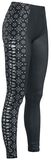 Svarta leggings med cutouts och detaljtryck, Gothicana by EMP, Leggings