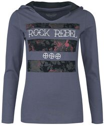 Långärmad tröja med huva, Rock Rebel by EMP, Långärmad tröja