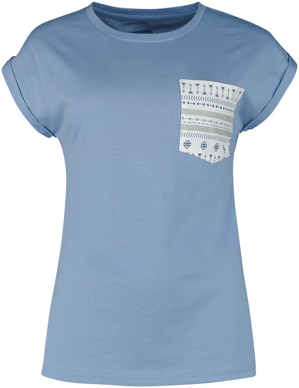 T-shirt med bröstficka och grafiskt tryck