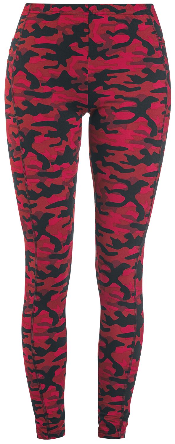 Röda kamo-leggings med sidofickor, Rock Rebel by EMP Leggings