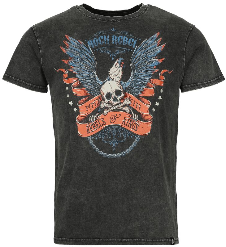T-shirt med Old School-vingar och dödskalle
