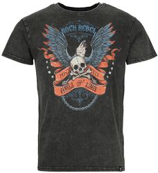 T-shirt med Old School-vingar och dödskalle, Rock Rebel by EMP, T-shirt