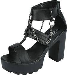 High Heels With Chains And Rivets, Gothicana by EMP, Hög klack