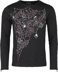 Långärmad tröja med spindelnät och blad, Gothicana by EMP, Långärmad tröja