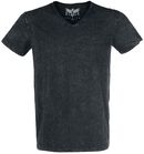 Crinkle V-Neck, Black Premium by EMP, T-shirt