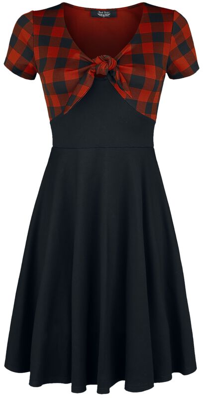 Bow Tie Dress with Check Pattern Rock Rebel