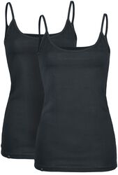 Dubbelpack rundhalsade linnen, Black Premium by EMP, Topp