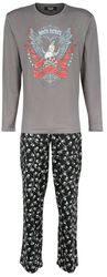 Pyjamas med dödskalletryck, Rock Rebel by EMP, Pyjamas