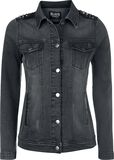 Rivet Jeans Jacket, Black Premium by EMP, Mellansäsongsjacka