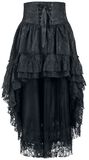 Asymmetrisk kjol med spets, Gothicana by EMP, Kort kjol