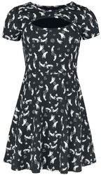 Klänning med heltäckande tryck, Gothicana by EMP, Kort klänning
