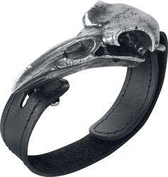 Raven Skull, Alchemy Gothic, Läderarmband