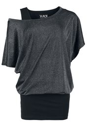 Dubbelpack tröja och glittrigt linne, Black Premium by EMP, T-shirt
