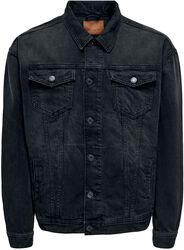ONSRICK OVZ BLACK 5429 JACKET NOOS, ONLY and SONS, Jeansjacka