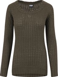 Ladies Long Wideneck Sweater, Urban Classics, Stickad jumper