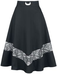 Batwing Midi Skirt, Coven United, Halvlång kjol