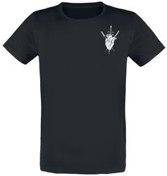 T-shirt med hjärt- och svärdtryck, Black Blood by Gothicana, T-shirt