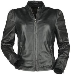 Puff Sleeve Leather Jacket, Black Premium by EMP, Läderjacka