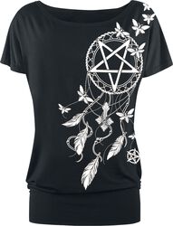 T-shirt with Pentagram and Dreamcatcher, Gothicana by EMP, T-shirt
