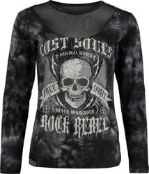 Rock Rebel by EMP Uomo t-Shirt Rosso-Nera Never Rock Rebel by EMP Uomo t-Shirt Rosso-Nera Never
