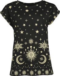 T-shirt med sol, stjärnor och måne, Gothicana by EMP, T-shirt