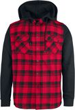Hooded Checked Flannel, RED by EMP, Flanellskjorta