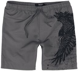 Swim Shorts with Raven Print, Black Premium by EMP, Badbyxor