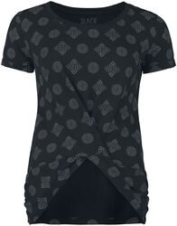 T.shirt med knytdetalj och keltiskt tryck, Black Premium by EMP, T-shirt