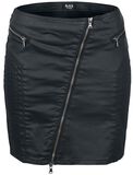 Waxed Skirt, Black Premium by EMP, Kort kjol