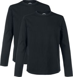 Dubbelpack långärmade tröjor svart med rund halsringning