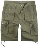 Olivfärgade arméshorts med praktiska fickor, Black Premium by EMP, Shorts